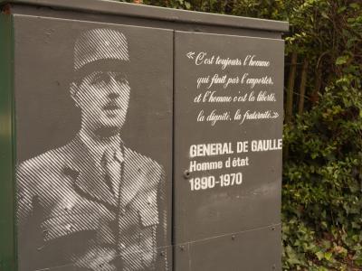 Pochoir de MOS'ART représentant le Général de Gaulle Ville de La Madeleine